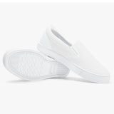 Women's Athletic Sneakers, Low Top Slip-On Canvas Sports Shoes - White
